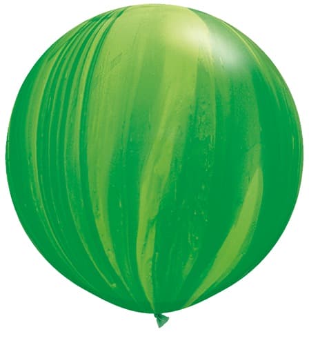 (image for) 30" Green Rainbow Super Agate Latex Balloons 2pk