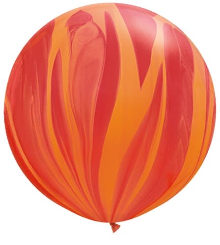 (image for) 30" Red & Orange Rainbow Super Agate Balloons 2pk