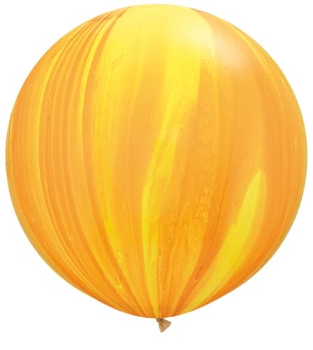 (image for) 30" Yellow & Orange Rainbow Super Agate Balloon 2pk