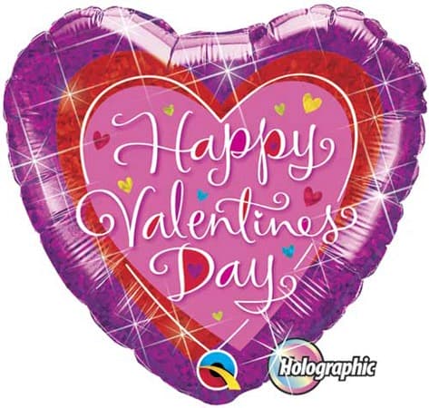 (image for) 18" Valentines Dazzling Hearts Foil Balloons