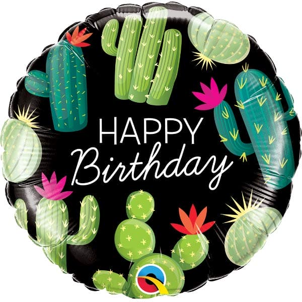 18" Happy Birthday Cactuses Foil Balloons