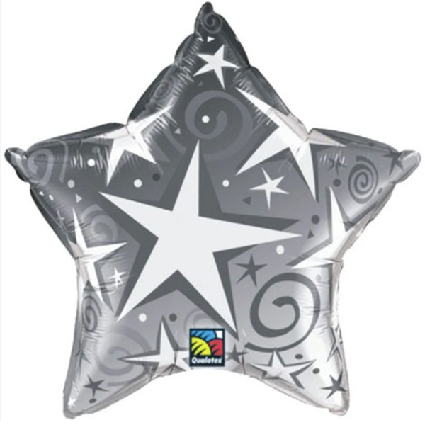 20" Silver Starblast Foil Balloon