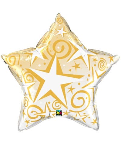 20" Gold Starblast Balloons
