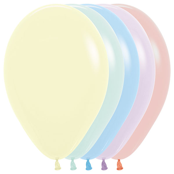 (image for) 12" Pastel Matte Assorted Latex Balloons 50pk