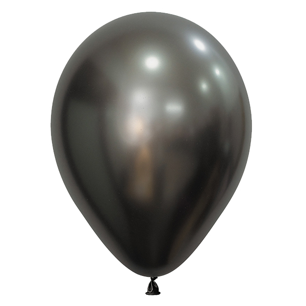(image for) 12" Silk Midnight Grey Latex Balloons 50pk
