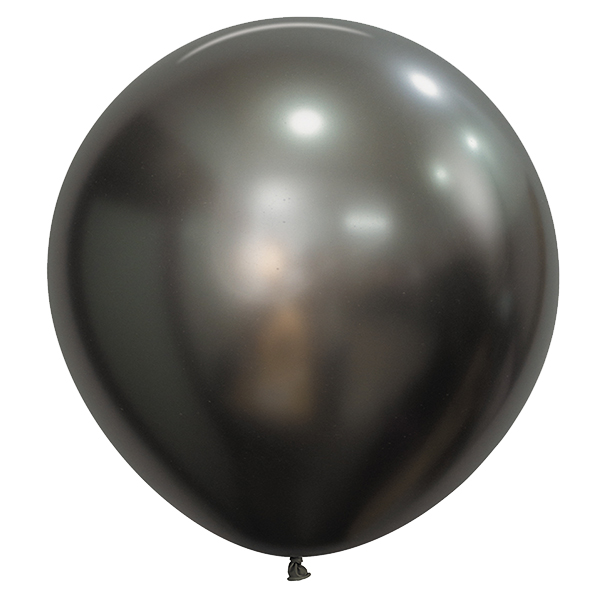 (image for) 24" Silk Midnight Grey Latex Balloons 3pk