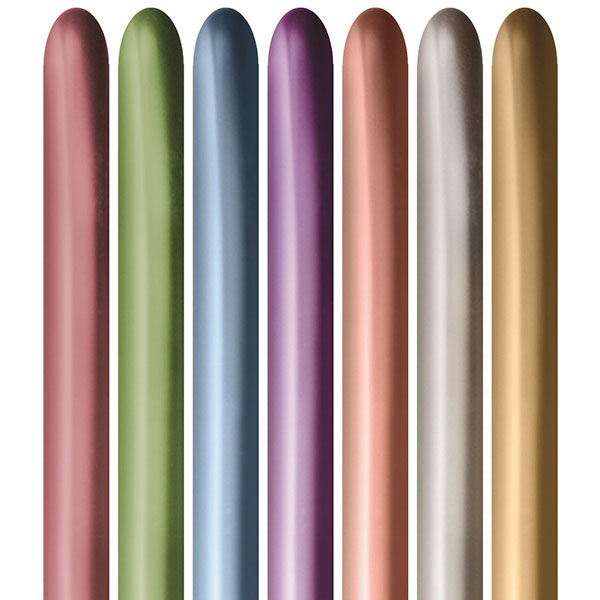 260 Reflex Assorted Modelling Latex Balloons 50pk