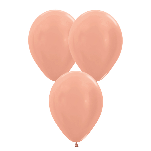 (image for) 5" Metallic Rose Gold Latex Balloons 50pk