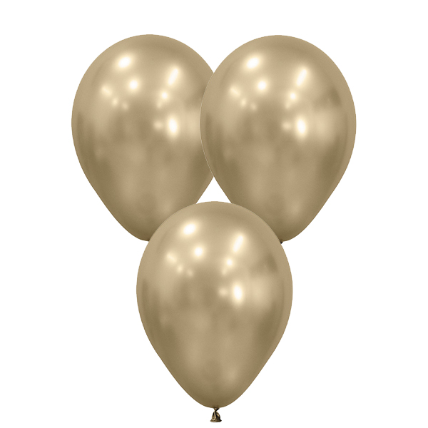 (image for) 5" Silk Gold Dust Latex Balloons 50pk