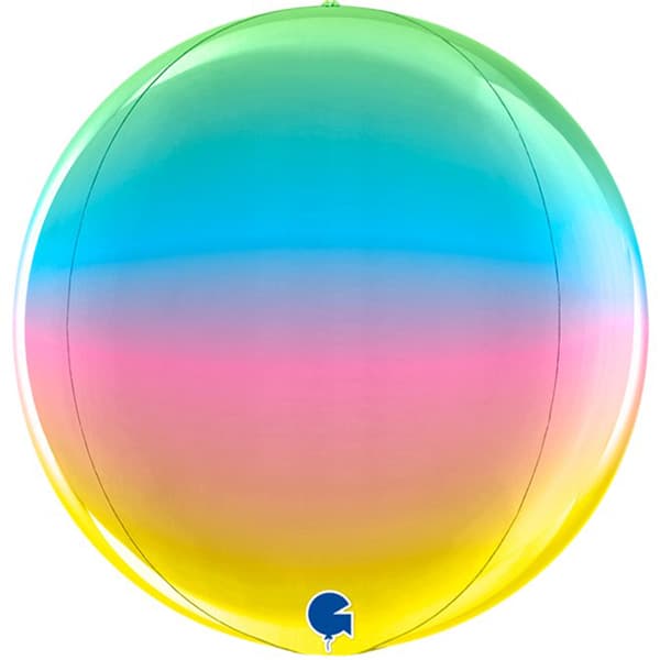 15" Rainbow Coloured Globe Foil Balloons