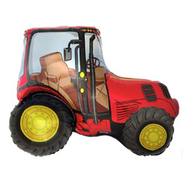 10" Red Tractor Air Fill Mini Shape Balloon