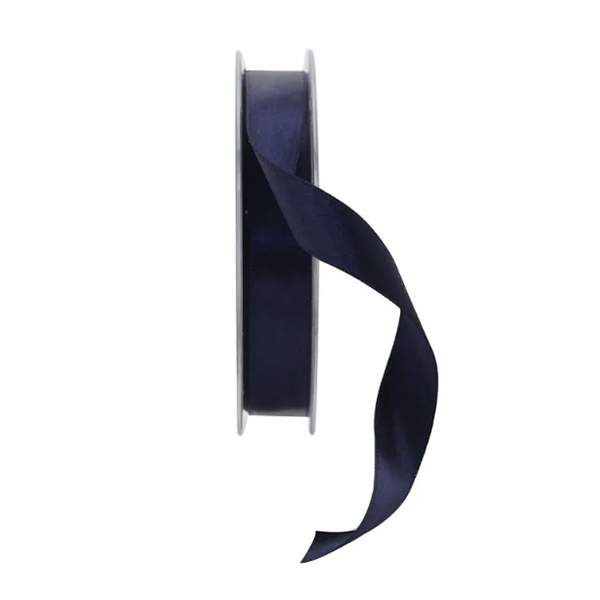 Navy Blue Double Faced Satin Ribbon 15mm x 20m