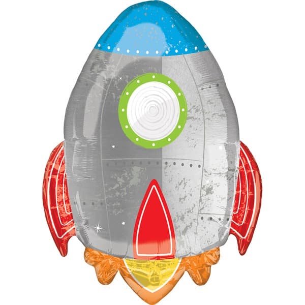 (image for) Rocket Blast Off Birthday Supershape Balloons