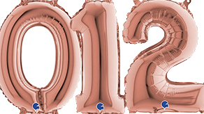 (image for) 14" Grabo Rose Gold Air Fill Number Balloons