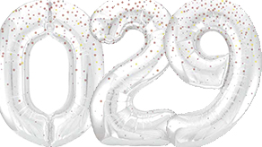 (image for) Rose Gold Glitz Prism Number Balloons