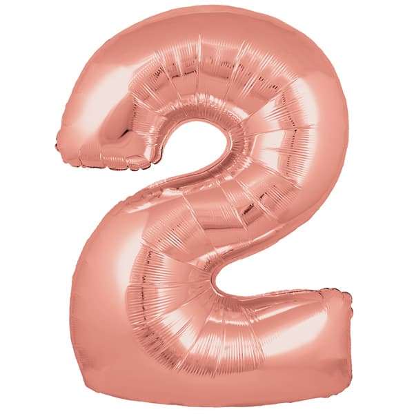 34" Oaktree Rose Gold Number 2 Shape Balloons