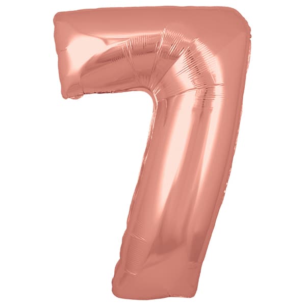 34" Oaktree Rose Gold Number 7 Shape Balloons