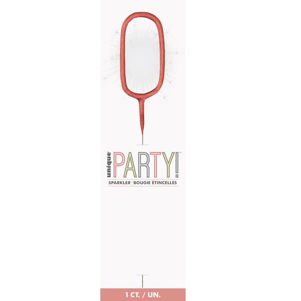 7" Rose Gold Number 0 Sparklers