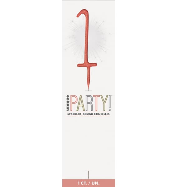 7" Rose Gold Number 1 Sparklers