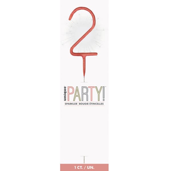 7" Rose Gold Number 2 Sparklers