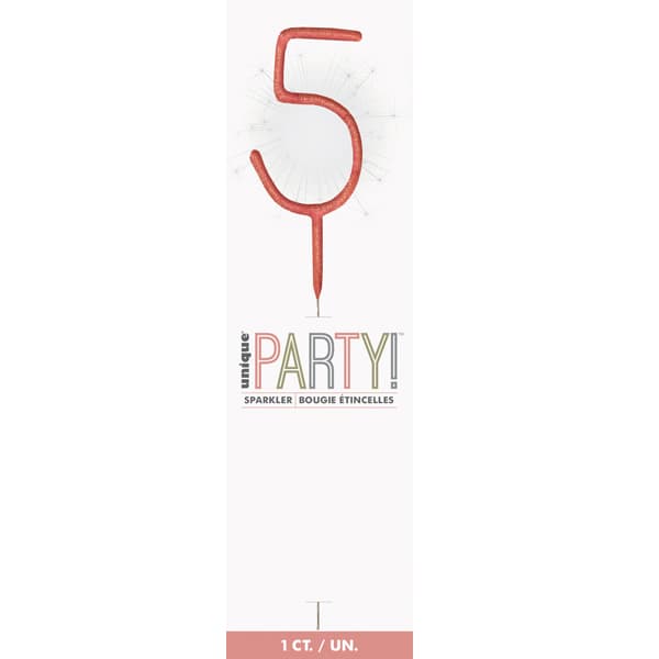 7" Rose Gold Number 5 Sparklers