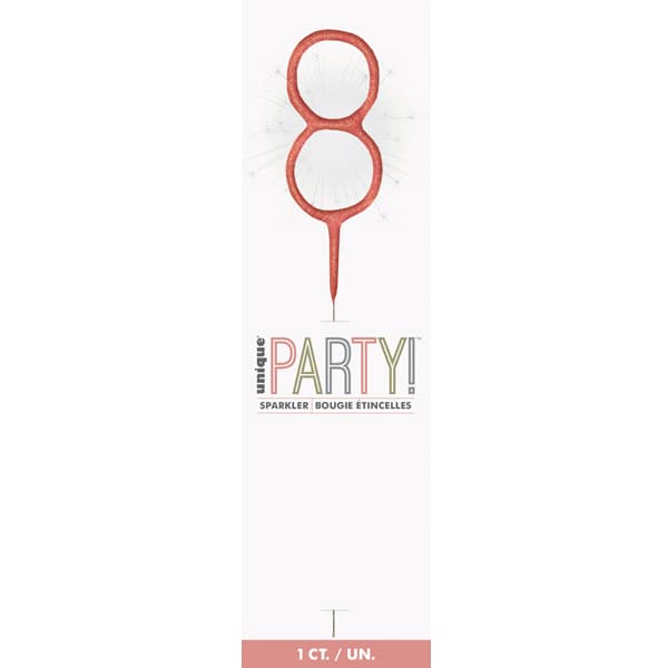 7" Rose Gold Number 8 Sparklers