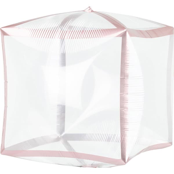 (image for) Rose Gold Trim Cubez Foil Balloons 3pk