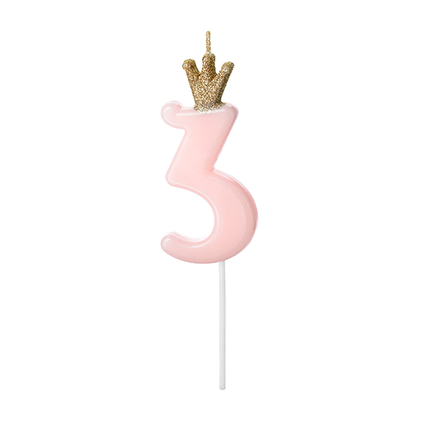 Light Pink Birthday Candle Number 3