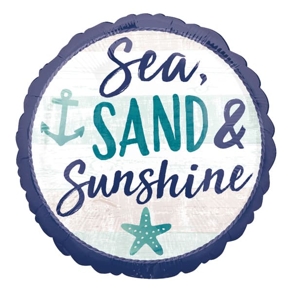 (image for) 18" Sun, Sea & Sunshine Foil Balloons