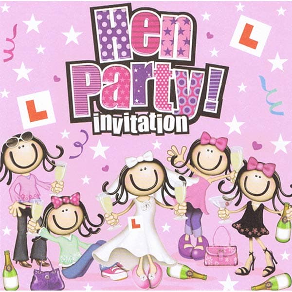 Hen Party Invitation Cards 6pk