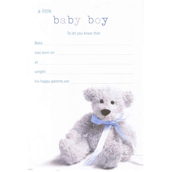 (image for) A Little Baby Boy Announcement 20pk