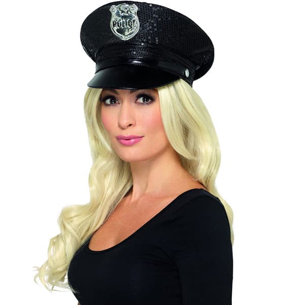 Fever Sequin Police Hats