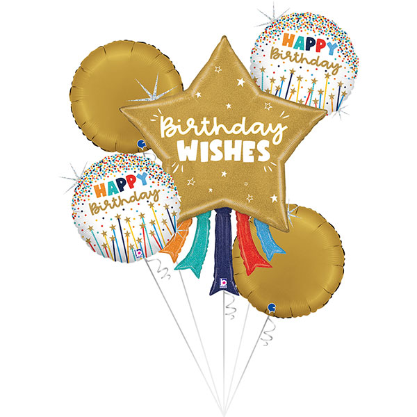 Birthday Wishes Star Bouquet Set Balloons