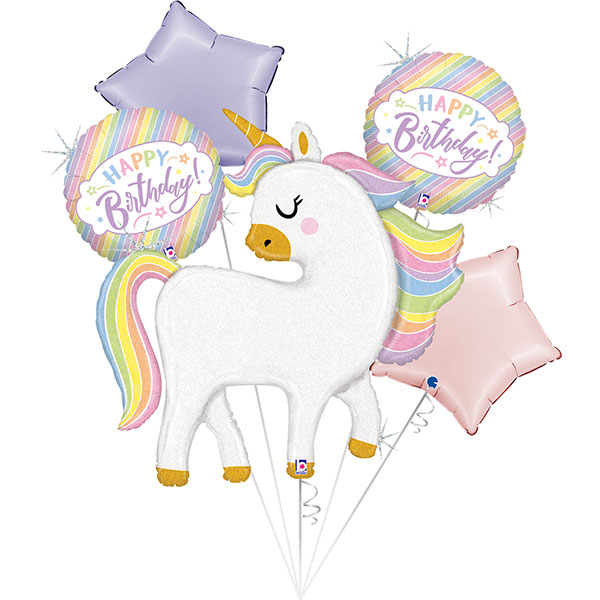 Happy Birthday Unicorn Bouquet Set Balloons