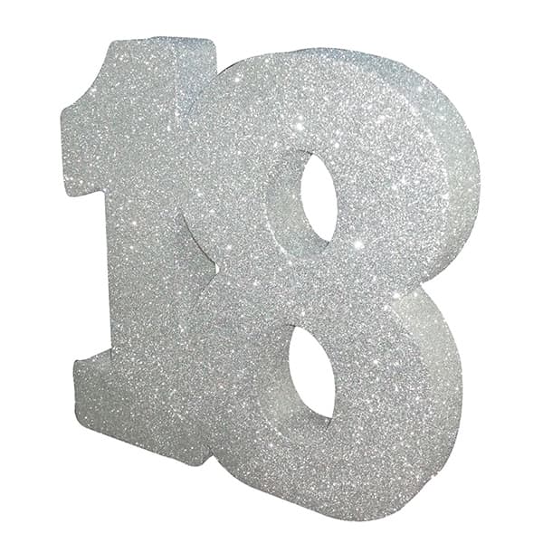 18 Silver Glitter Table Decoration