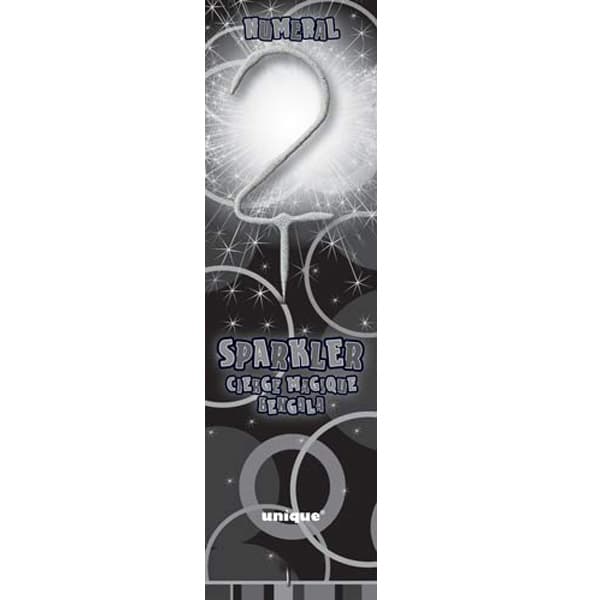 7" Silver Glitz Number 2 Sparkler