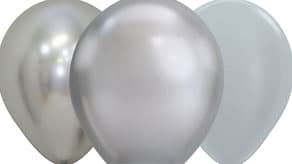 (image for) Silver Solid Latex Balloons