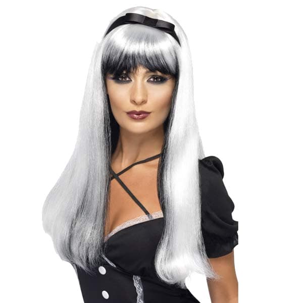 Silver Over Black Bewitching Wig