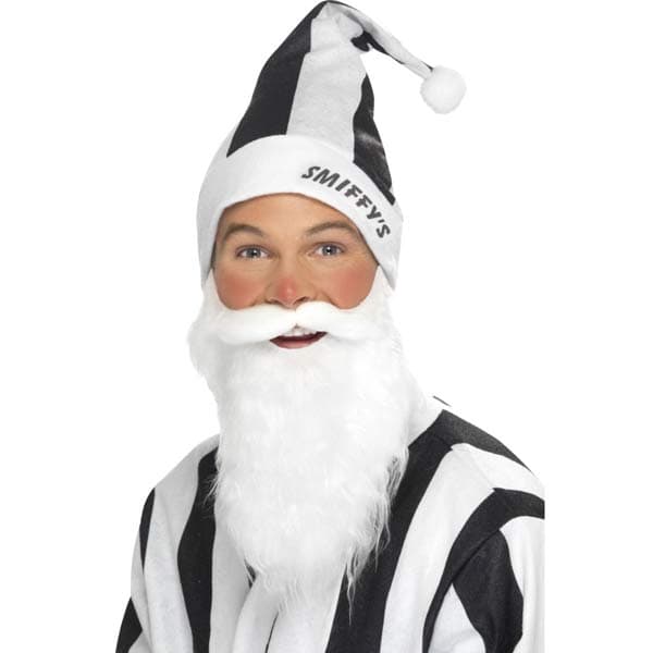 (image for) Black And White Sport Santa Hat And Beard Set