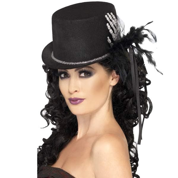 Skeleton Hand Black Top Hat