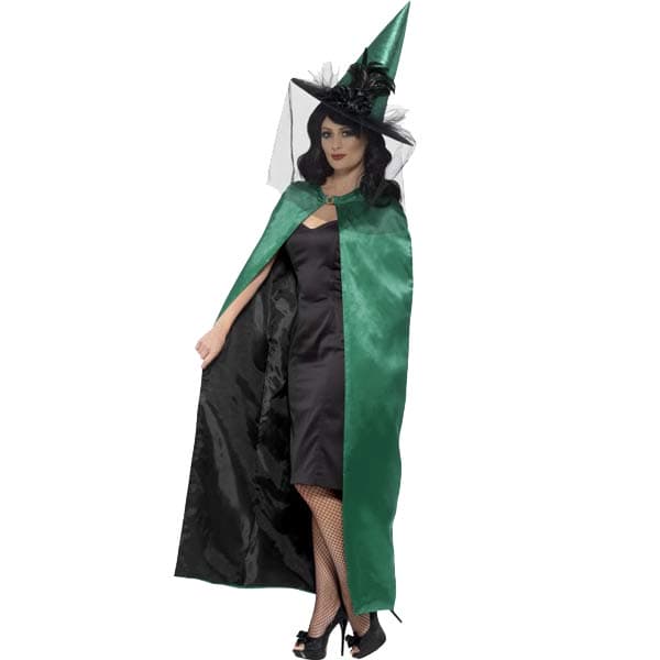 (image for) Deluxe Teal And Black Witches Cape