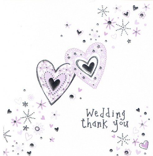 (image for) Hearts Wedding Thank You Cards 6pk