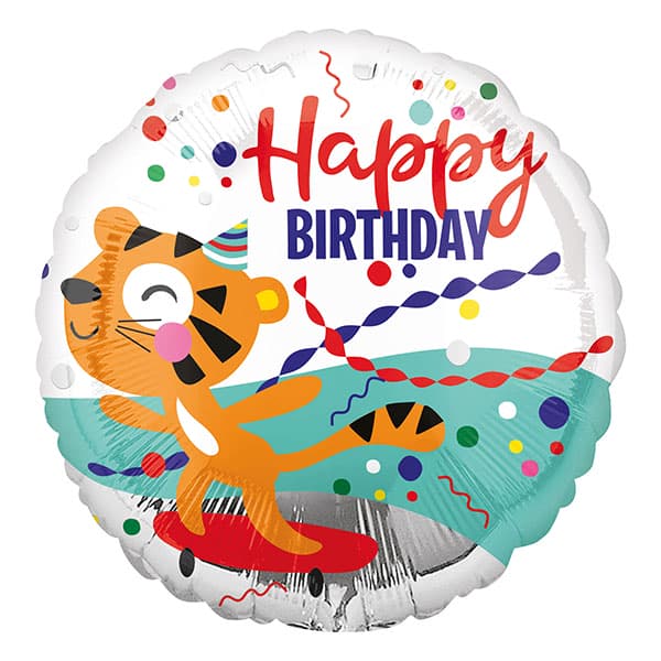 (image for) 18" Happy Tiger Birthday Foil Balloons