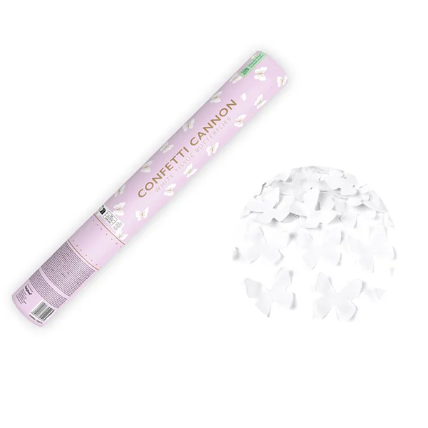 (image for) 40cm White Butterfly Confetti Cannon