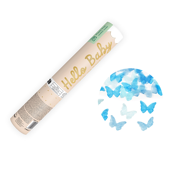 (image for) 20cm Blue Butterflies Confetti Cannon