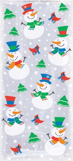 Christmas Snowman Cello Bags x20
