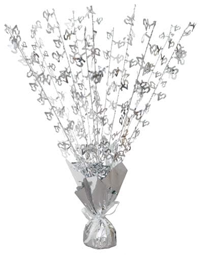 25th Silver Anniversary Balloon Weight Centrepiece