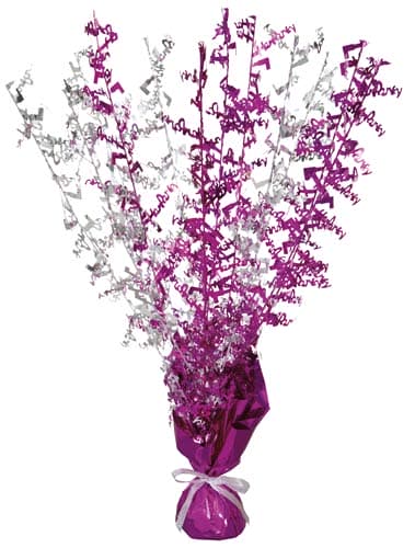Pink And Silver Hen Party Balloon Weight Centrepiece