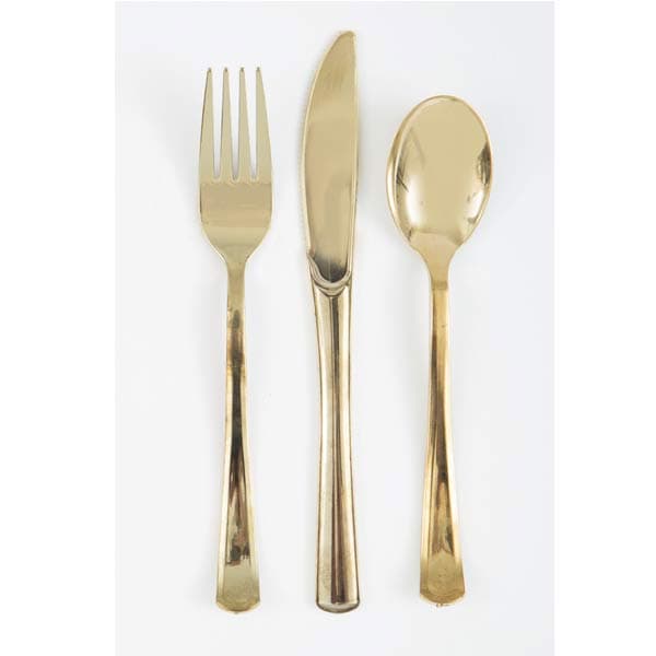 (image for) Gold Plastic Assorted Silverware 18pk