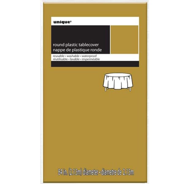 Gold Round Plastic Tablecover